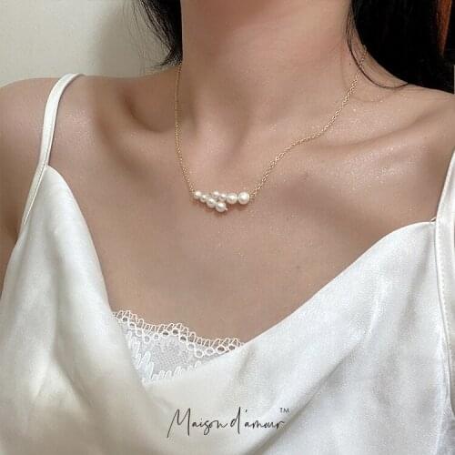 Wholesale Freshwater Vintage Pearls Pendants Real Gold Filled Women Necklace Luxury Jewelry