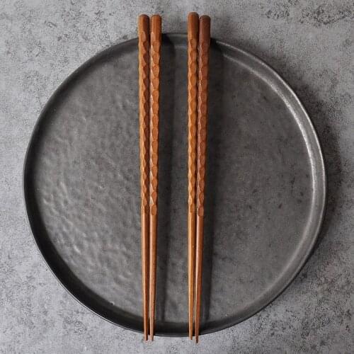 23.5cm Japanese Chopsticks Sushi Tools Reusable Wooden Chinese Chopstick Set For Food Noodles Kitchen Tableware Carving Craft