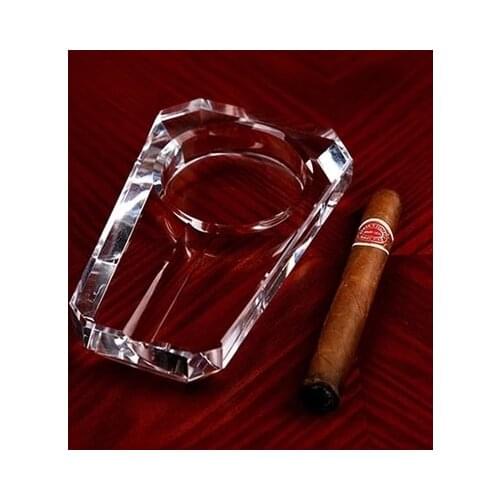 Crystal Glass Cigar Cigarette Ashtray Decorative Tobacco Ash Tray Smoking Utility Novelty Trinket Ornament Craft Accessories