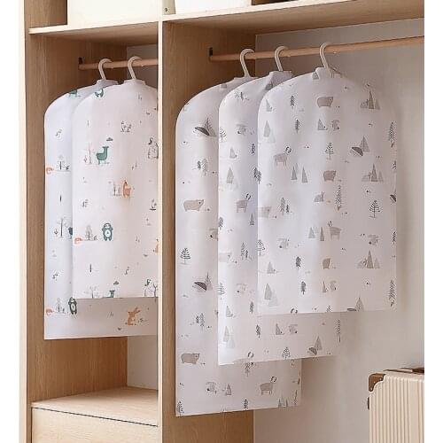 PEVA clothes dust cover Clothes Hanging Coat Dust Cover Home Storage Bag Pouch Case Organizer Wardrobe Hanging Clothing Covers