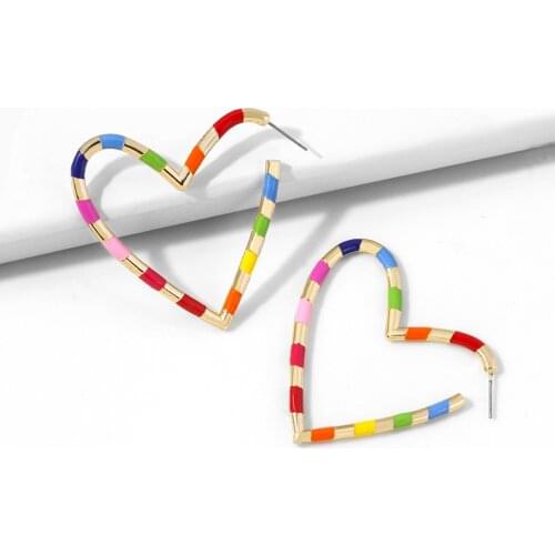 Multi Color Hollow Out Heart Earrings For Women Wholesale