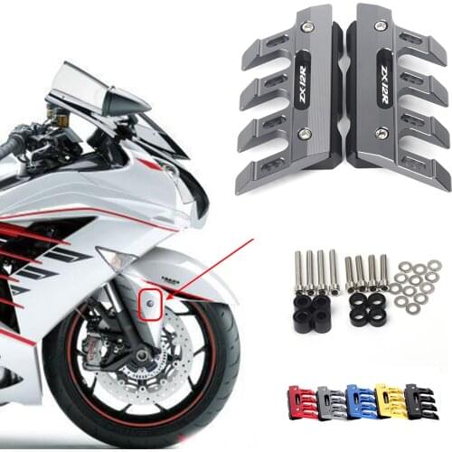 With Logo For Kawasaki ninja ZX12R ZX 12R Motorcycle Front Fork Protector Fender Slider Guard Accessories Mudguard