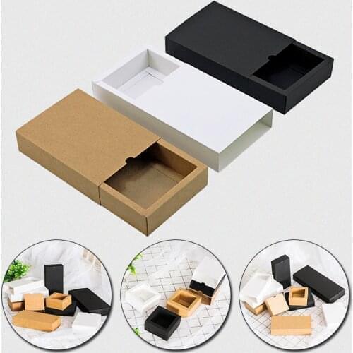 Drawer Paper Box Gift Jewelry Bow Tie Bakery Cookies Tea Packaging Kraft Paper Boxes Case Wedding Party Gift Drawer Boxes