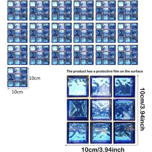 18pcs/set Self-adhesive Mural Mosaic Wallpaper PVC Wall Sticker Kitchen Bathroom Decor Waterproof