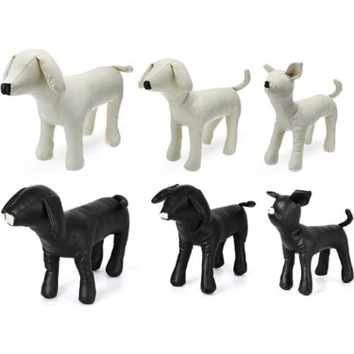 SHGO HOT-Leather Dog Mannequins Standing Position Dog Models Toys Pet Animal Shop Display Mannequin