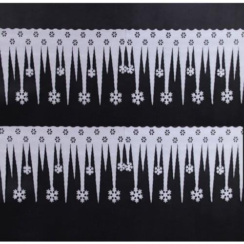 Snowflake Ice Range Foam Indoor Christmas Decoration Foam Icicle Snowflake White Snow Column Festival Window Wall Ornaments 2pcs