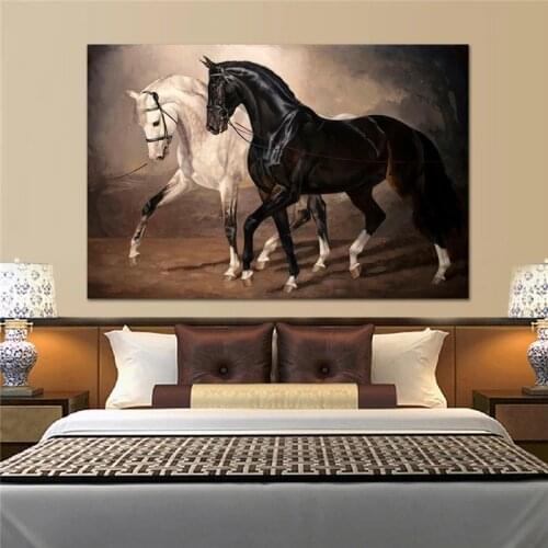Modern Animal Black and White Horse Wall Art Canvas Prints Canvas Art Paintings Wall Canvas Pictures Posters Wall Decor Cuadros