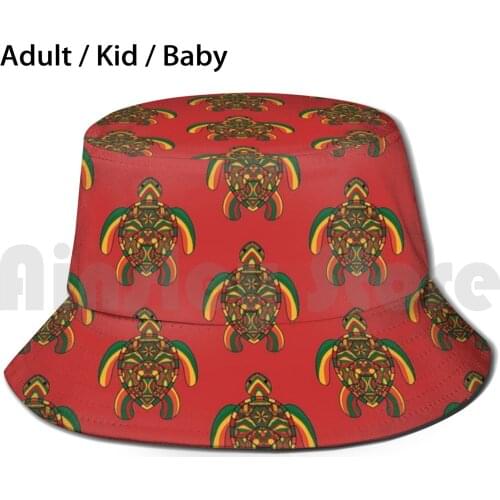 Trippy Turtle ( Red ) Sun Hat 2163 Bucket Hat Trippy Turtle Rasta