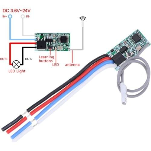 1Pcs 433Mhz 1CH RF Relay Receiver Wireless Remote Control Light Switch Micro Module Switch Accessories