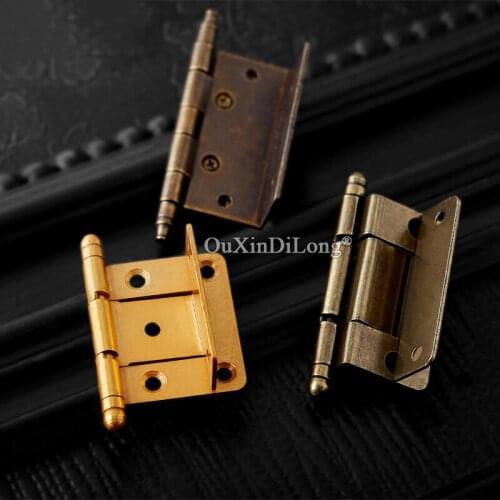 Retro Vintage 10PCS European Antique Furniture Hinges Cupboard Wardrobe Bookcase Cabinet Hinges No Slotting Durable