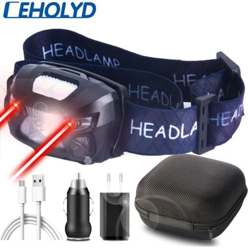 XP-G Q5 Body Motion Sensor Mini USB Rechargeable LED HeadLamp Bicycle Headlight Light weight Portable Head Flashlight