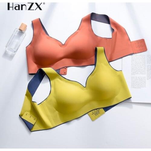 Women Bras Fashion Casual Sexy Deep V Chest Pad Nylon Cooling Gathers Shock-proof Female Intimate Comfortable Women Bras