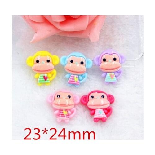 10pcs/lot DIY resin cabochons accessories flat back resin monkey with heart kawaii resin cartoon