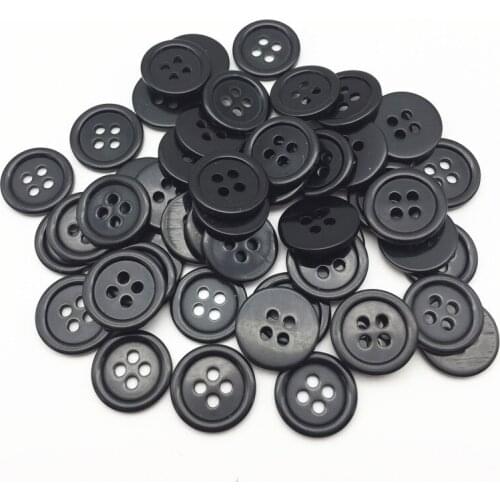 100pcs 15mm White/Black Round 4 Holes Resin Buttons Clothing Sewing Accessories For Cardmaking Embellishments DIY Crafts