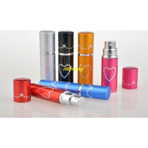 1500pcs/lot 5ML Portable Perfume Sprayer Bottle Point drill love Empty Perfume Bottle Makeup Container Spray Bottles