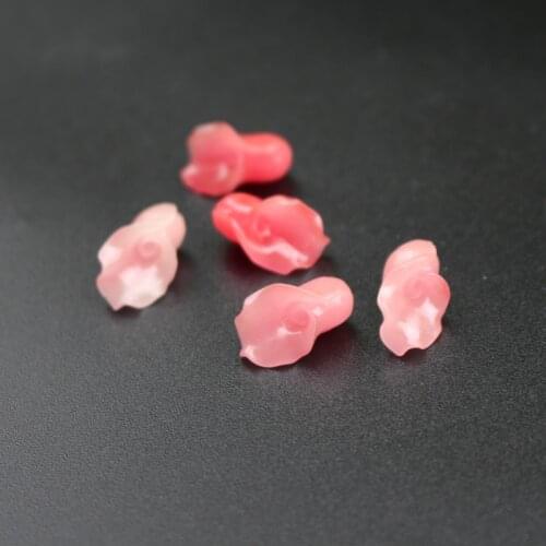 10Pcs 7mm*14mm Double-Pink color Carved Calla Beads Artificial Coral beads for Jewelry making