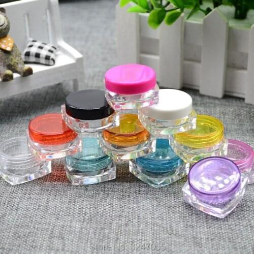 3G 5G 100pcs/lot Mini Empty Cosmetic Cream Container, DIY Plastic Coloful Lipstick Sub Packages, DIY Elegant Cosmetic Containers