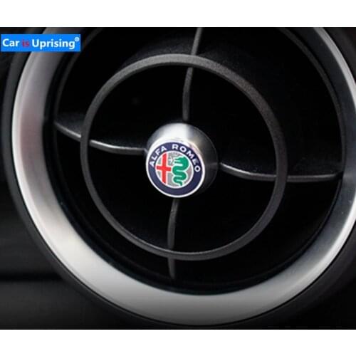 4pcs NEW Aluminium Alloy Car Front Rear Air Conditioning Outlet Decoration Stickers For Alfa Romeo Giulia Stelvio Car styling