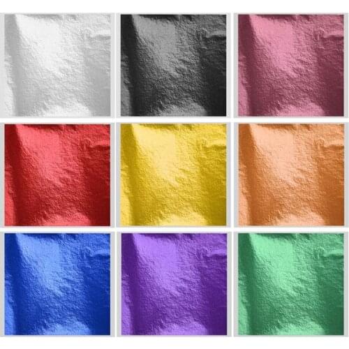 8x8cm 100 Sheets Imitation Gold Shiny Foil Papers For Resin Jewelry Making Fillings Art Pendant Nail Decoration Colorful Filling