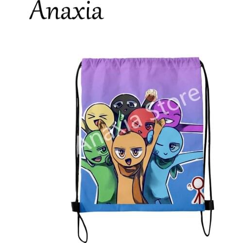 Alan Becker new 3D printed Merch Fashion Style Student Shoulder Storage Bag Drawstring Travel Beach Backpack Toys Shoes