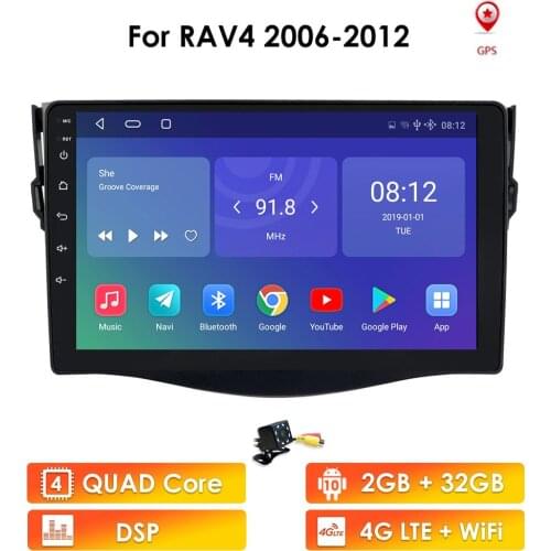 9 INCH 2DIN Android 10 Car GPS Player for Toyota RAV4 Rav 4 2007 2008 2010 2011 CAR Radio Multimedia Stereo Navi WiFi USB 4 CORE