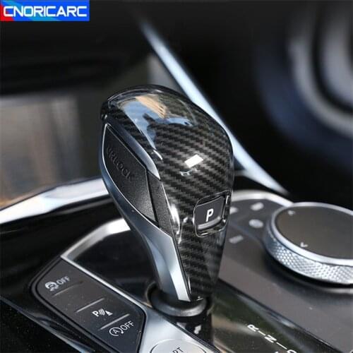 Car Styling Carbon Fiber Color Gear Shift Handle Decoration Cover Trim For BMW 3 Series G20 G28 2020 Interior Accessories
