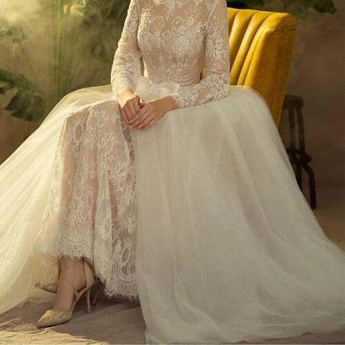 White Detachable Tulle Waist Satin Bowkont Split Side Floor Length Long Train Tailing Handmade Customized for Wedding Skirt