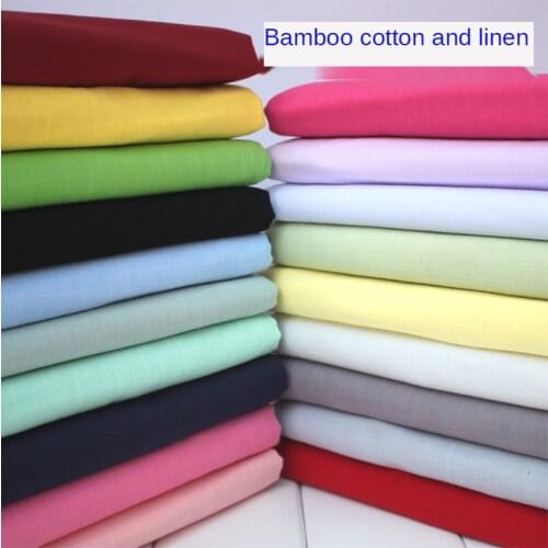 Thin Bamboo Cotton Linen Fabric Children Shirt Dress Clothes Kids Slub Brocade Sewing Diy Solid Color Black White Pink Blue Gray
