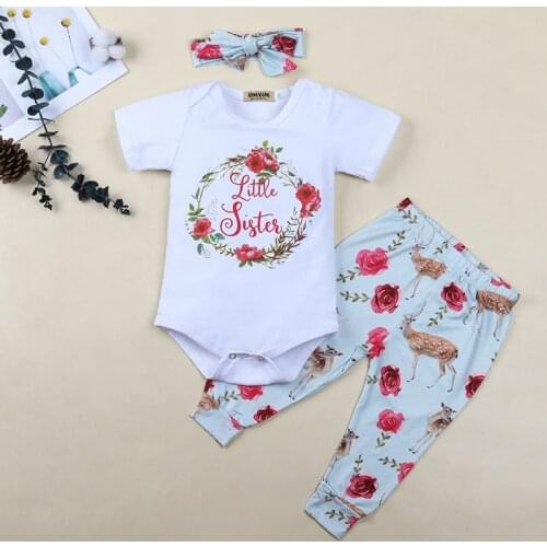 2020 TALLOLY baby boy baby jumpsuit short sleeve sika deer trousers set 0-3 baby summer clothing