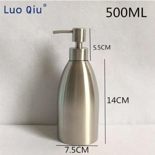 Stainless Steel Soap Dispenser Kitchen Sink Faucet Bathroom Shampoo Box Soap Container Deck Mounted Detergent Bottle 500ml