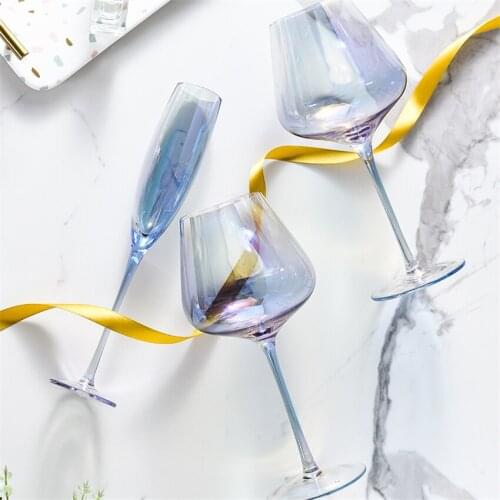 Europe Crystal Glass cup Creative Colorful Wine Glasses Wedding Goblet Brandy Cup Champagne Cup home decoration accessories