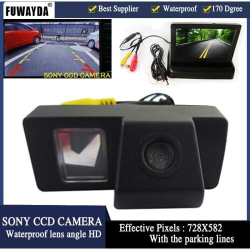 FUWAYDA Video Auto Parking 4.3"Foldable Monitor+LED Night Vision SONY CCD Car Camerafor TOYOTA Land Cruiser200 LC200 REIZ2009