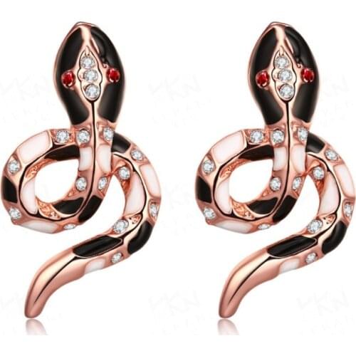 Fashion jewelry Crystal Hot simulation zodiac snake earrings Made with Swarovskis ELEMENTS for 2021 Mothers Day women gift