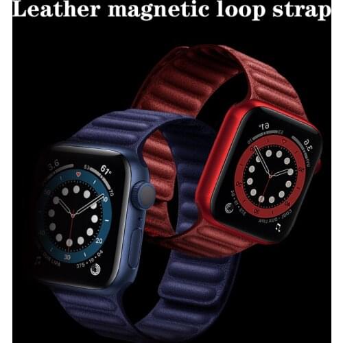 Newest attaches leather watch band for apple watch series 6 magically 40mm 44mm iwatch 1 2 3 4 watchbands 38mm 42mm strap