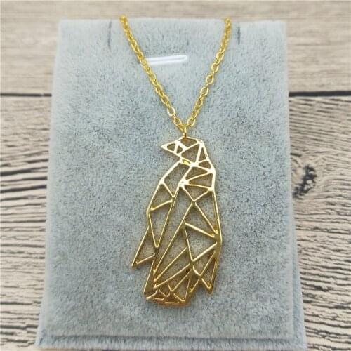 New Geometric Penguin Necklace Penguin Jewelry Animal Necklace Geometric Necklace Wild Animal Jewelry Zoo Jewelry