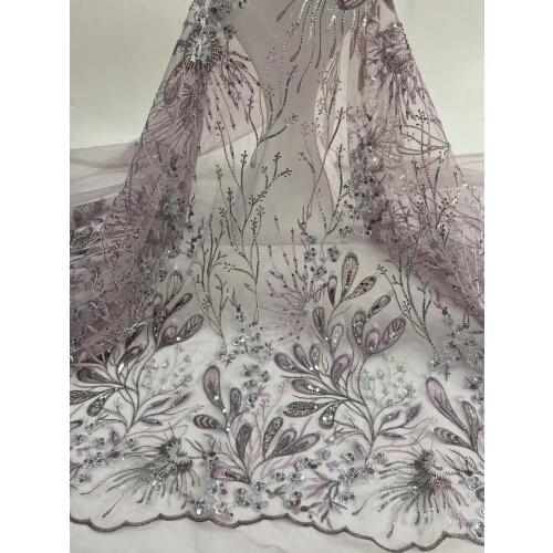 New design ZH-988819 Good quality fashion embroidery tulle fabric african net lace fabric with sequins