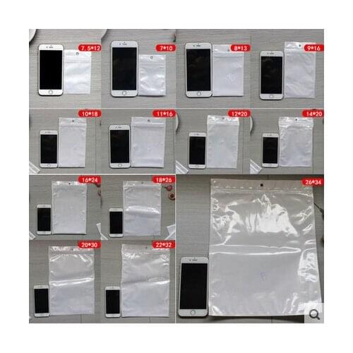 Wholesale 14*20cm White / Clear Self Seal Zipper Plastic Storage Packaging Bag Zip Lock Ziplock Bag Retail Package W/ Hang Hole
