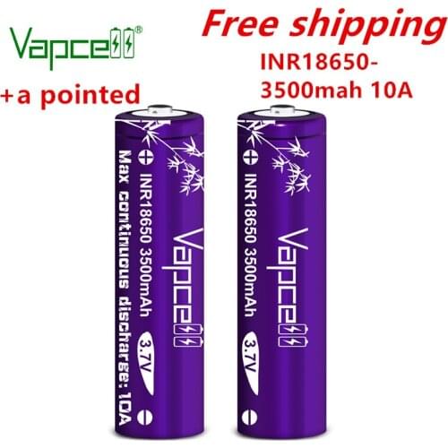 Original Vapcell INR 18650 3500mah 10A 3.7V Discharging Rechargeable Li Ion Battery Button Top Cells for Flashlight