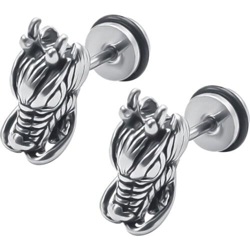 1 Pair Dragon Head Stud Earrings for Men Women Unisex Fantastic Animal Style Ear Stud Stainless Steel Ear Piercing Jewelry