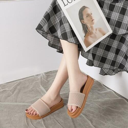 Thick Platform Bathroom Home Slippers Women Fashion Soft Sole PVC Indoor Slides Woman Sandals 2021 Summer Non-slip Flip Flops