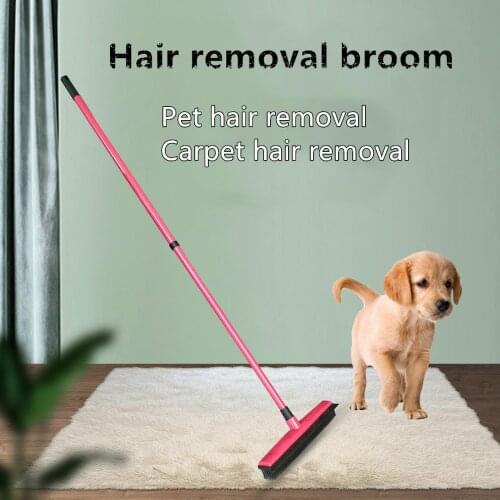 Pet Carpet Hair Removal Broom Scraping Dust Hands-free Mop Rubber Floor Brush Cleaning Dog Hair Wipe Window Artifact