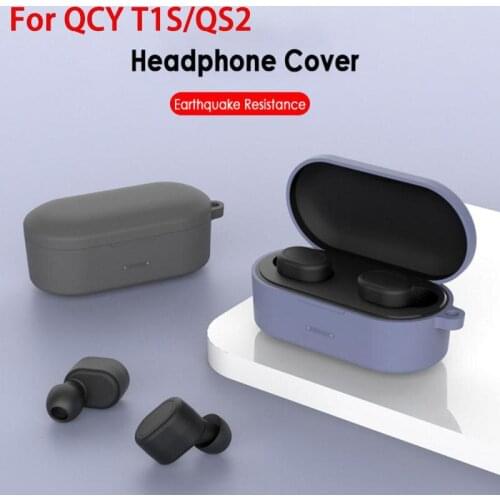 Silicone Protective Case Full Cover For QCY T1S/QS2 Wireless Bluetooth Earphone Charging Case Headset Earphone Accessories