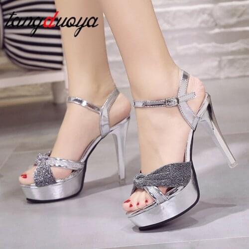 Sexy High Heels Shoes Women Pumps Peep Toe Platform Heels Women Shoes Party Buckle Strap Wedding Shoes Woman high heel