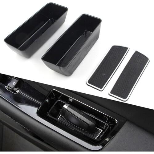 2PCS Car Front Door Storage Box Organizer Container Holder For Ford Edge 2015 2016 2017 2018 2019 2020 4Door Model Left Drive