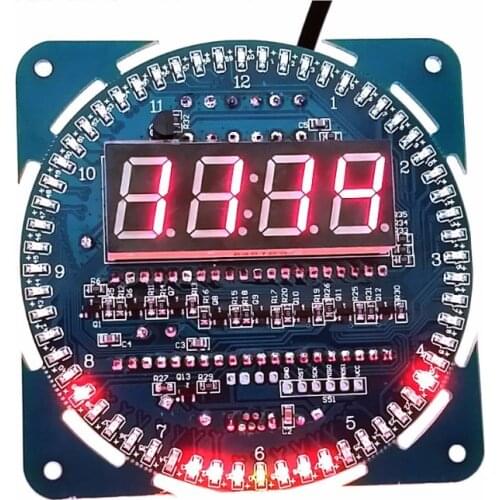1PCS DS1302 Rotating LED Electronic Digital Clock 51 SCM Learning Board 5V