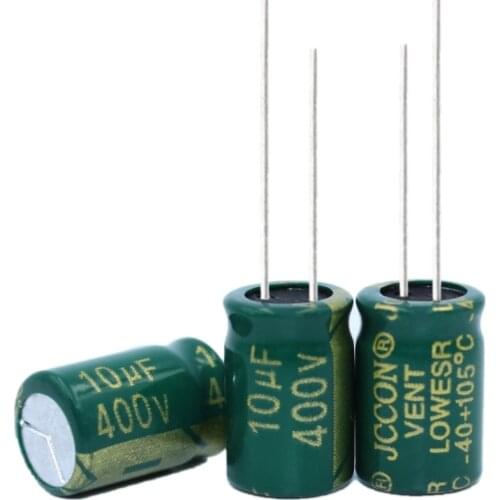 10PCS Higt quality 400V10UF 10*13mm 10UF 400V 10*13 Electrolytic capacitor