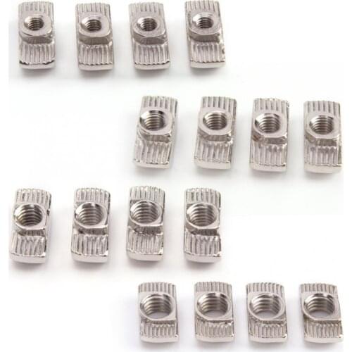 100Pcs M4/M5/M6/M8 Carbon Steel T-Slot Nut Sliding T Nut Fasteners For Aluminium Profiles