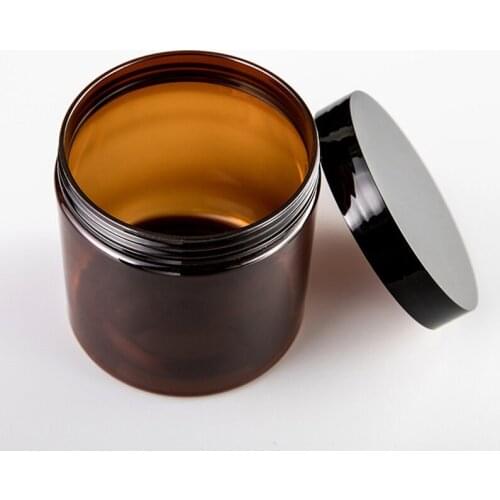 20pcs 500g Black Plastic Cream Jar,500g Empty Cosmetic Container,Facial Mask Cream,500ml Empty Lotion Container Refillable J