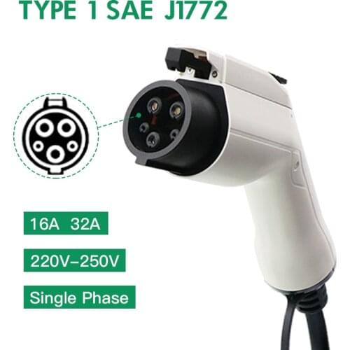 32A EV Charger Type 1 Plug Stecker Adapter EVSE SAE J1772 Convertor Female Electric Vehicle Car Charging Station
