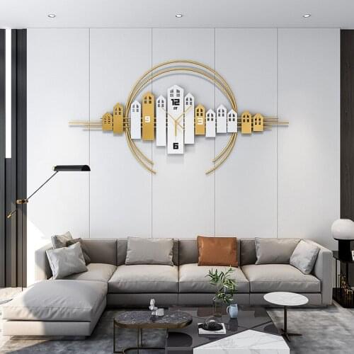 3D Nordic Style Wall Clock Modern Design Wrought Iron Mute Wall Clock Living Room Bar Decoration